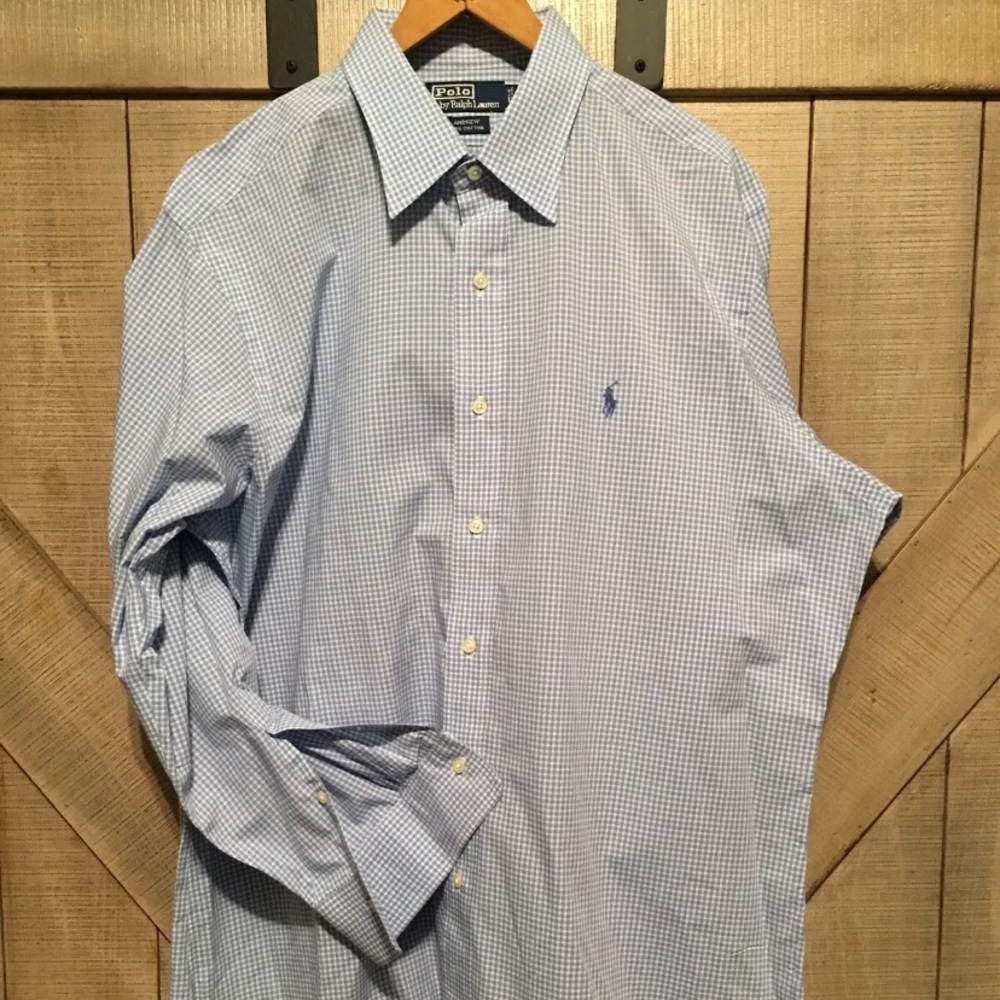 Polo Ralph Lauren White Blue Plaid Button Down